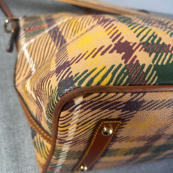 Dooney & Bourke Tartan Plaid Domed Satchel – Leather Trim & Braided Handles - Picture 16 of 16